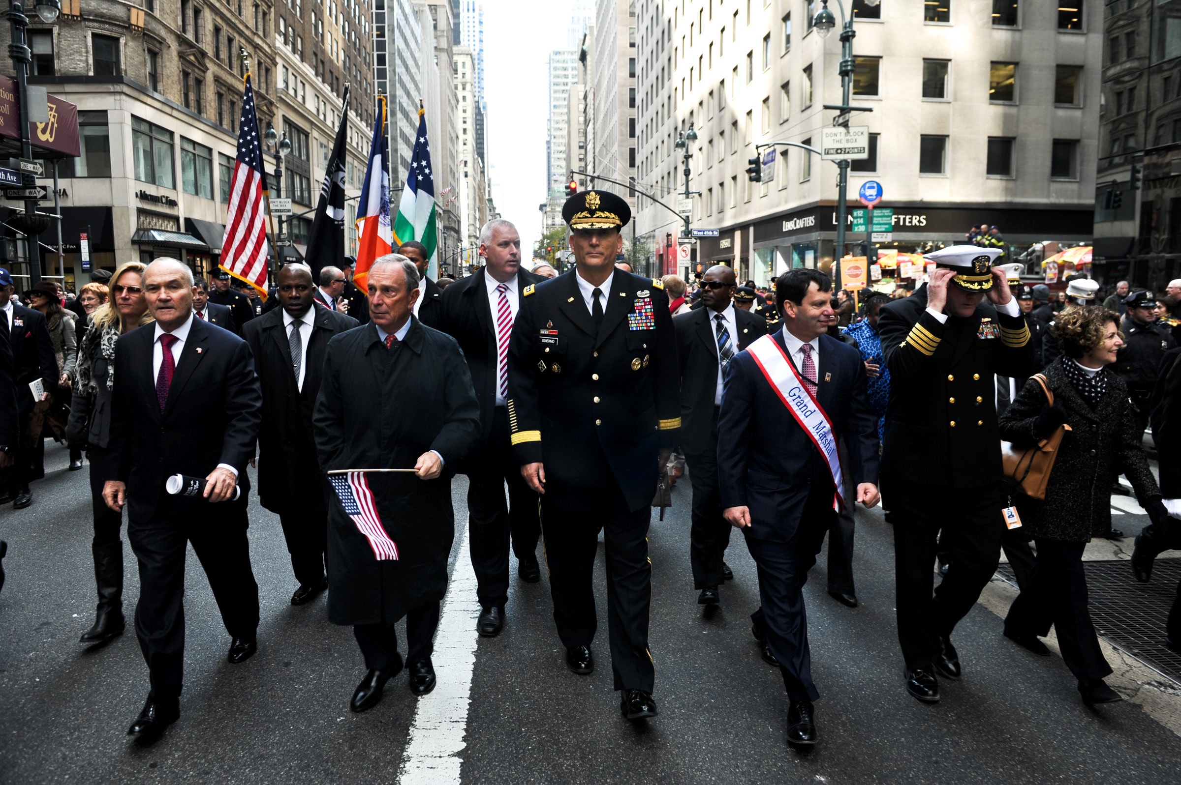 Frank Bisignano as Grand Marshal of the Veterans Day parade on Fifth Avenue